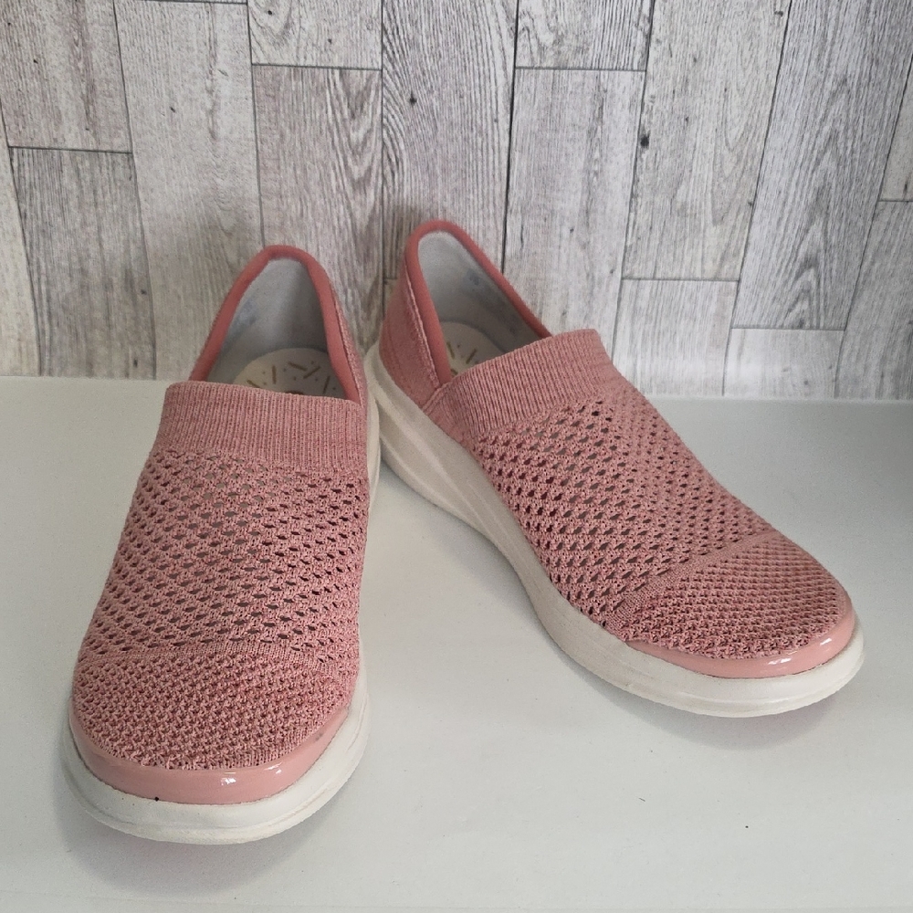 Life Stride Pink Knit Slip-On Sneakers